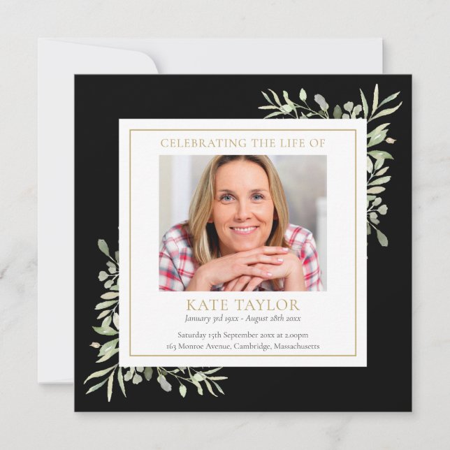 Svart begravningsprogram (Framsida)