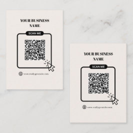 Svart & Beige Anpassningsbar QR-kod Webbplatslänk Visitkort