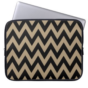 Svart beige sparremönster laptop sleeve