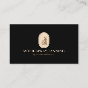 Svart Beige Spray Solbränna Skönhet Kroppsvård Visitkort