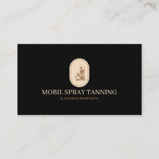 Svart Beige Spray Solbränna Skönhet Kroppsvård Visitkort