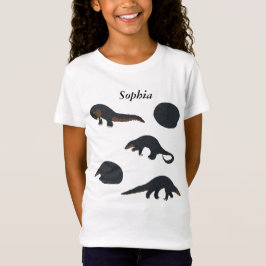 Svart bellig Pangolins T Shirt