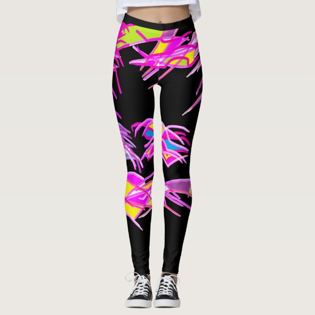 Svart bensin med blandad lila leggings (Framsida)