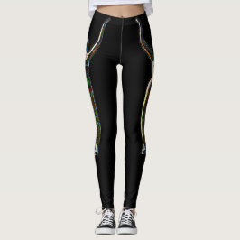 Svart bensin med unik design leggings