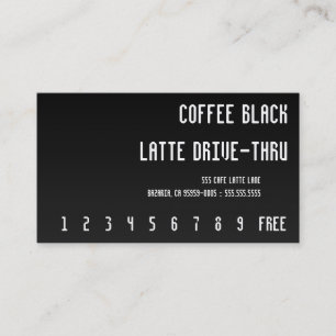 Svart Beträffande-Text för kaffe Punchcard Lojalitetskort