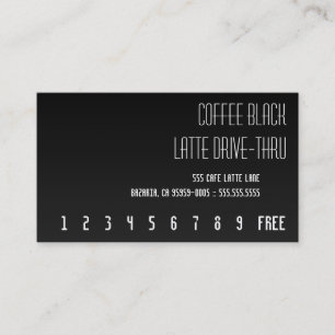 Svart Beträffande-Text för kaffe Punchcard Lojalitetskort