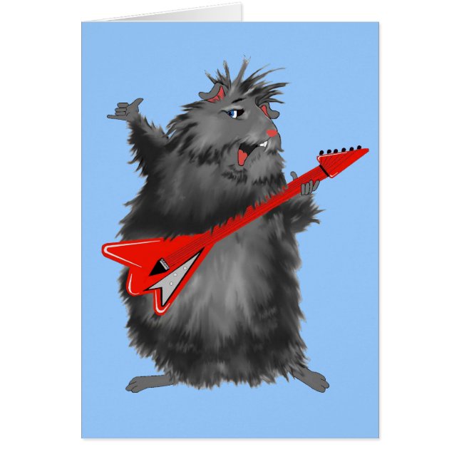 Svart Bettys nya gitarr Hälsningskort (Framsidan)