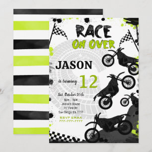 Svart bike Birthday-inbjudan Inbjudningar