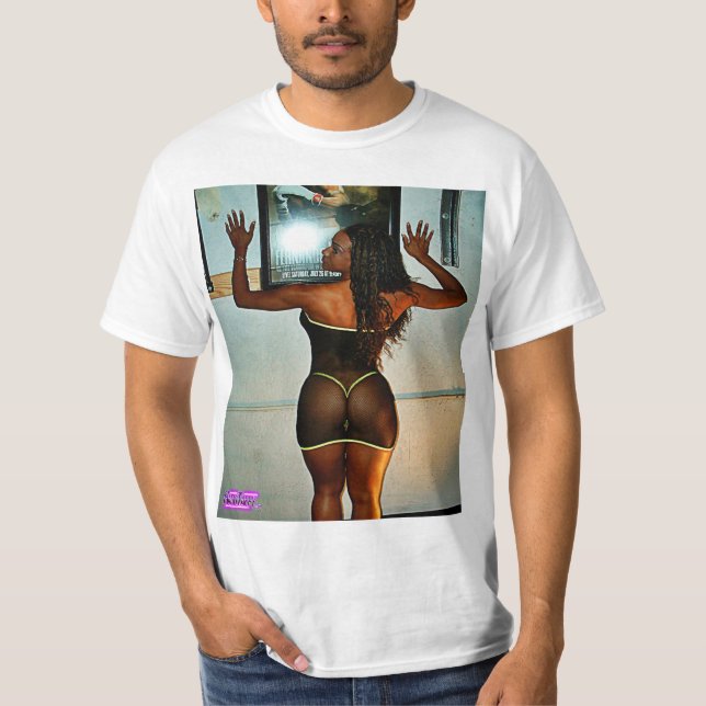svart bikinibabe för hett tee shirt (Framsida)
