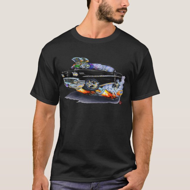 Svart bil 1958 för Impala Tee Shirt (Framsida)