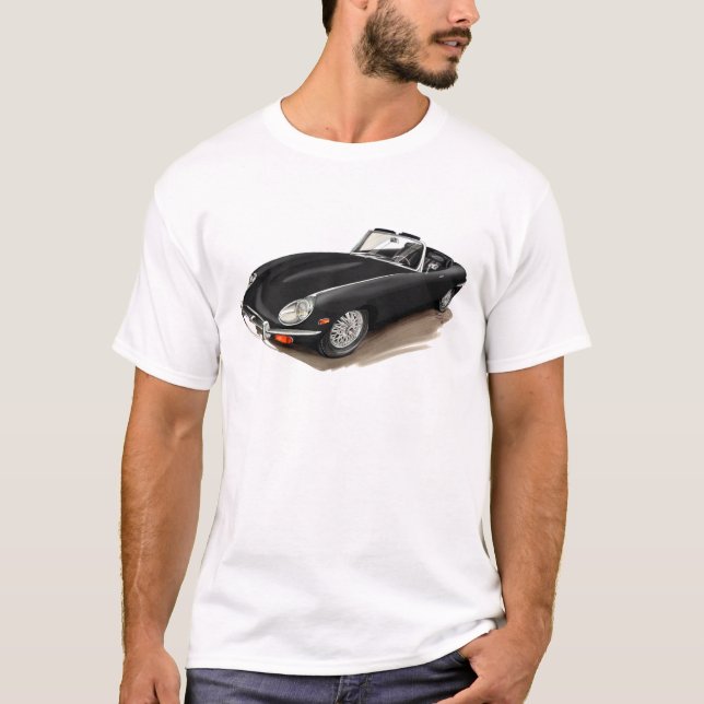Svart bil för jaguar XKE T-shirt (Framsida)