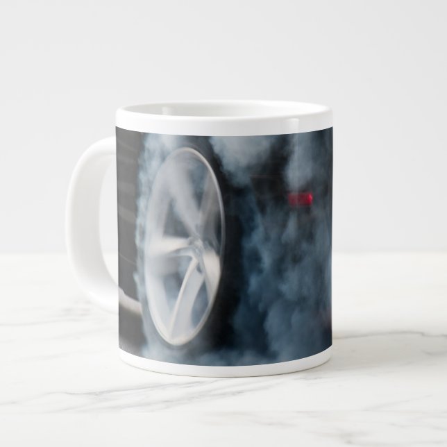 Svart bilbrännare jumbo mugg (Framsida vänster)