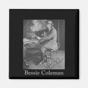Svart bild för historia av Bessie Coleman Magnet