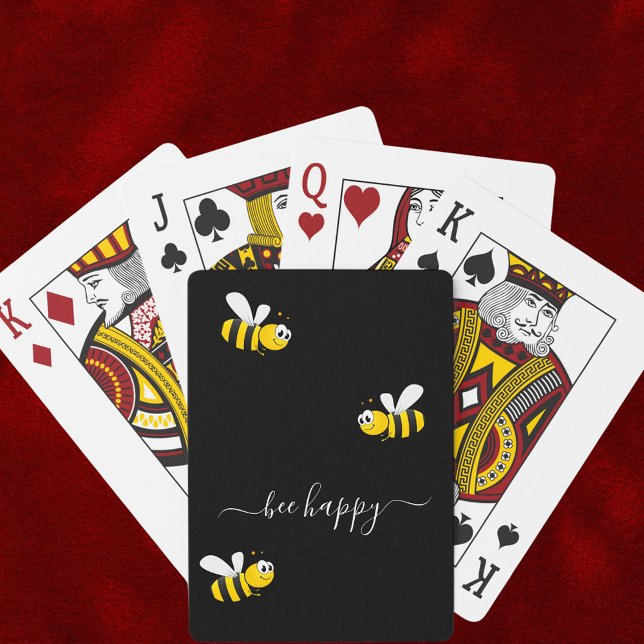 Svart bin lycklig humla, sommartid roligt humor casinokort (Skapare uppladdad)