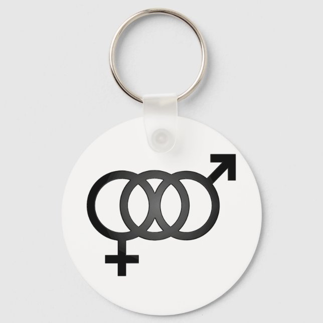 Svart bisexuell symbol nyckelring (Framsida)
