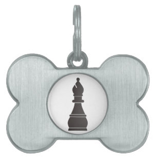 Svart bishopschackbiet ID-bricka husdjur
