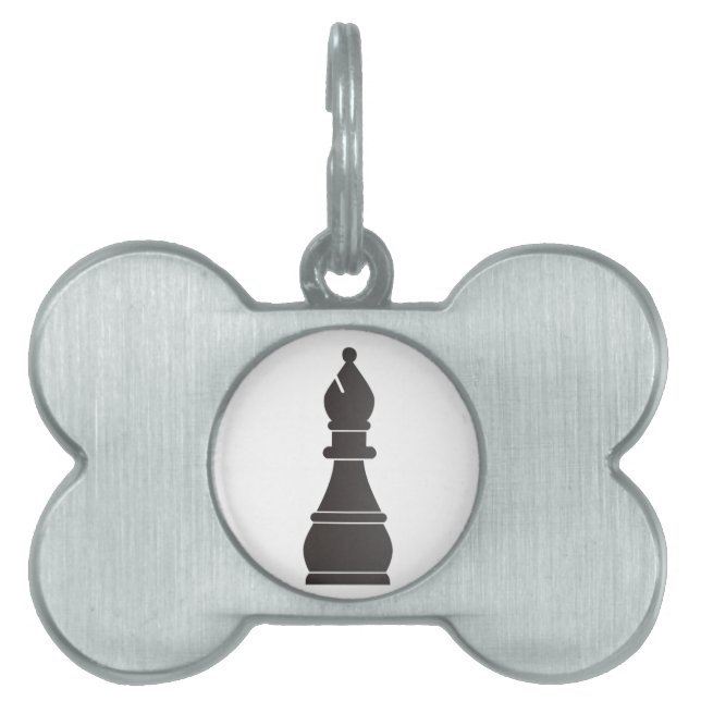 Svart bishopschackbiet ID-bricka husdjur (Framsidan)