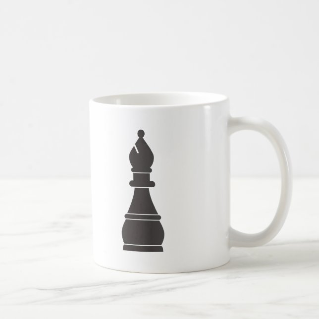 Svart bishopschackbiet kaffemugg (Höger)