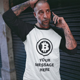 Svart bitcoin Logotyp Anpassningsbar Symbol Messag T Shirt
