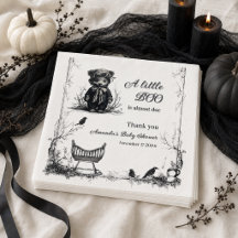 Svart björn Halloween tema Little Boo Baby Shower