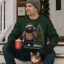 Svart björn i jultröja Holiday Sweatshirt