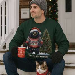 Svart björn i jultröja Holiday Sweatshirt