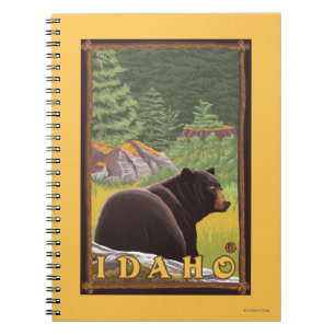 Svart björn i skog - Idaho Anteckningsbok