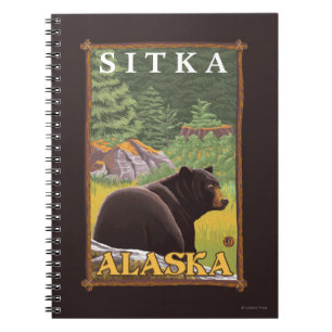Svart björn i skog - Sitka, Alaska Anteckningsbok