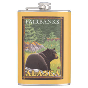 Svart björn i skogen - Fairbanks, Alaska Fickplunta