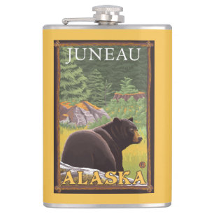 Svart björn i skogen - Juneau, Alaska Fickplunta