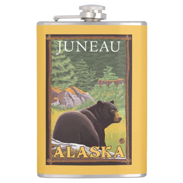 Svart björn i skogen - Juneau, Alaska Fickplunta (Framsidan)