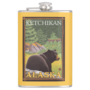 Svart björn i skogen - Ketchikan, Alaska Fickplunta