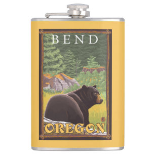 Svart björn i skogen - krökning, Oregon Fickplunta