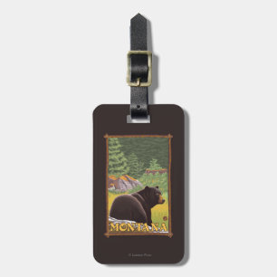 Svart björn i skogen - Montana Bagagebricka