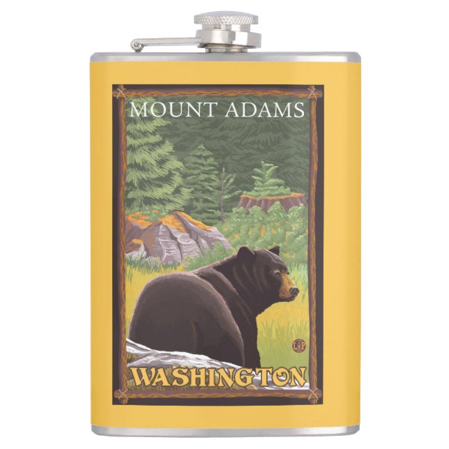 Svart björn i skogen - montering Adams, Washington Fickplunta (Framsidan)