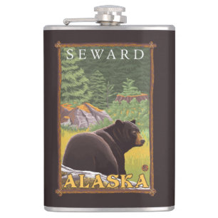 Svart björn i skogen - Seward, Alaska Fickplunta