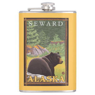 Svart björn i skogen - Seward, Alaska Fickplunta