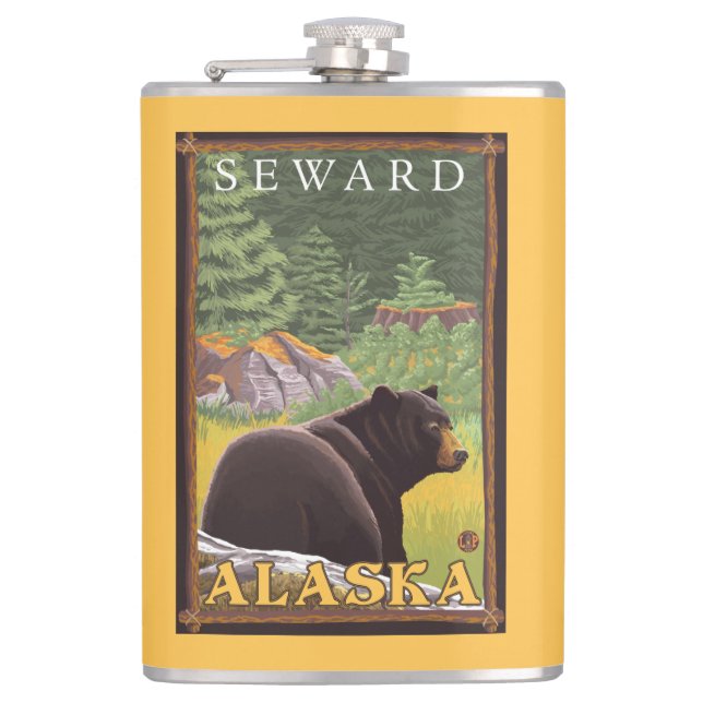 Svart björn i skogen - Seward, Alaska Fickplunta (Framsidan)