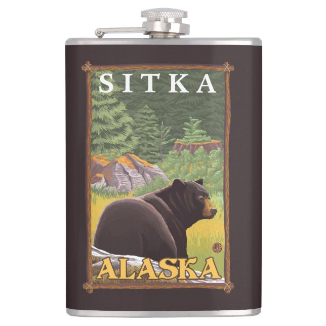 Svart björn i skogen - Sitka, Alaska Fickplunta (Framsidan)