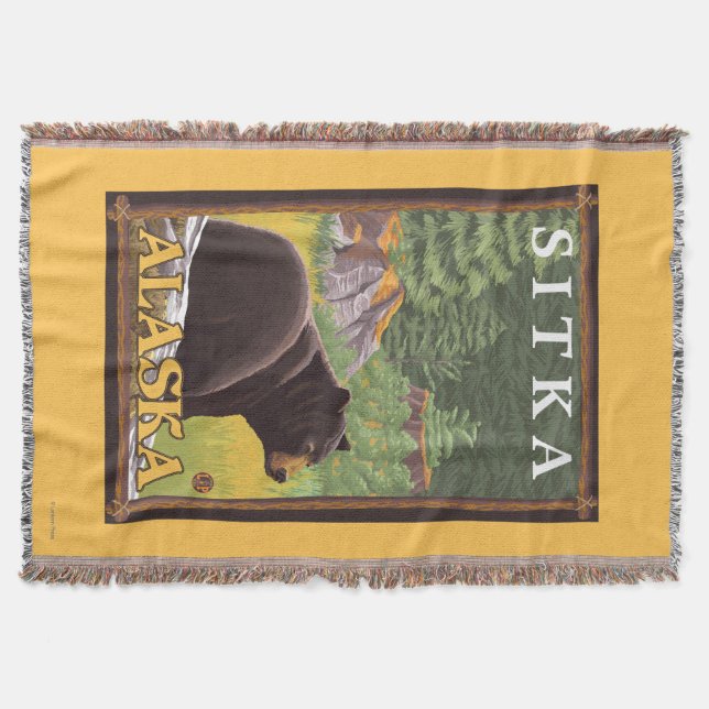 Svart björn i skogen - Sitka, Alaska Mysfilt (Framsidan)