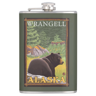 Svart björn i skogen - Wrangell, Alaska Fickplunta