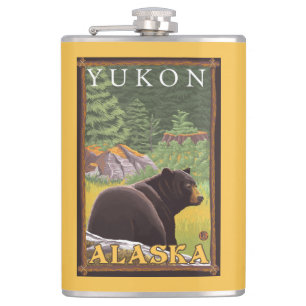 Svart björn i skogen - Yukon, Alaska Fickplunta