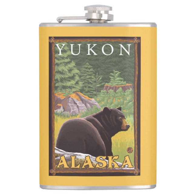 Svart björn i skogen - Yukon, Alaska Fickplunta (Framsidan)