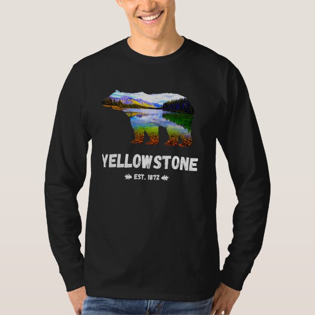 Svart björn med naturparken Yellowstone T Shirt (Framsida)