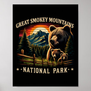 Svart Björn Mor Great Smokey Mountains National Poster