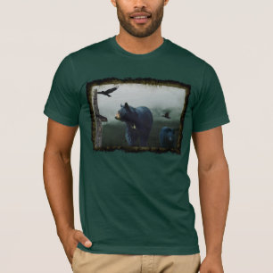Svart björn, ravens & Totem Pole Wildlife T-Shirt