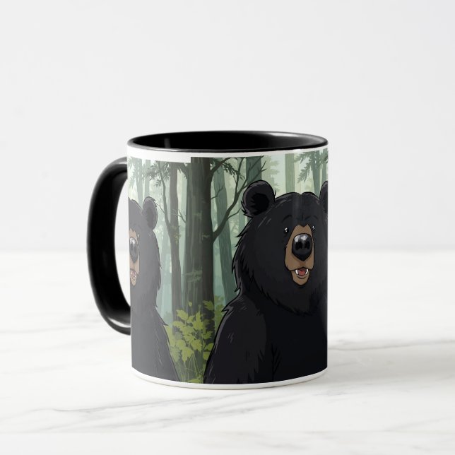 Svart Björn Skogsmugg – Söt Vildlivs Kaffe Kopp G (Framsida vänster)