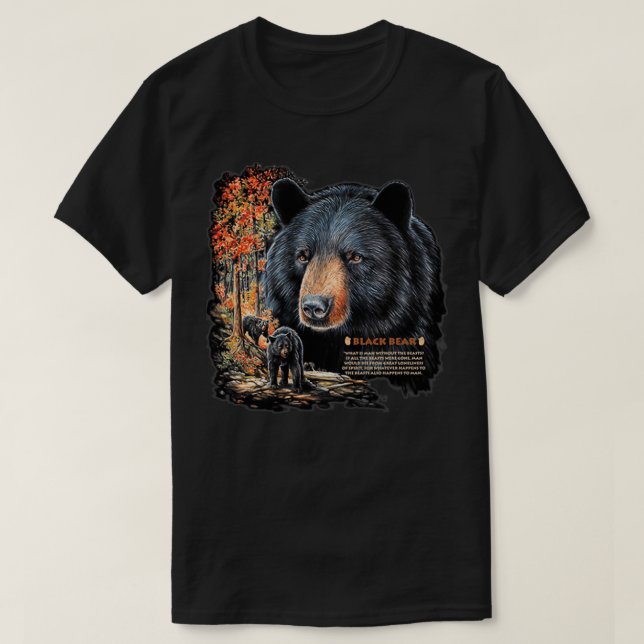 Svart björn t shirt (Design framsida)