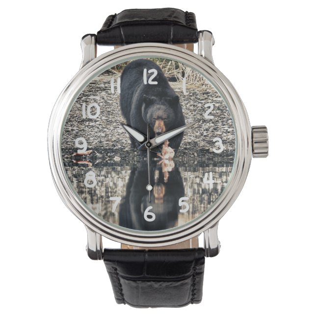 Svart björnreflektion armbandsur (Framsida)