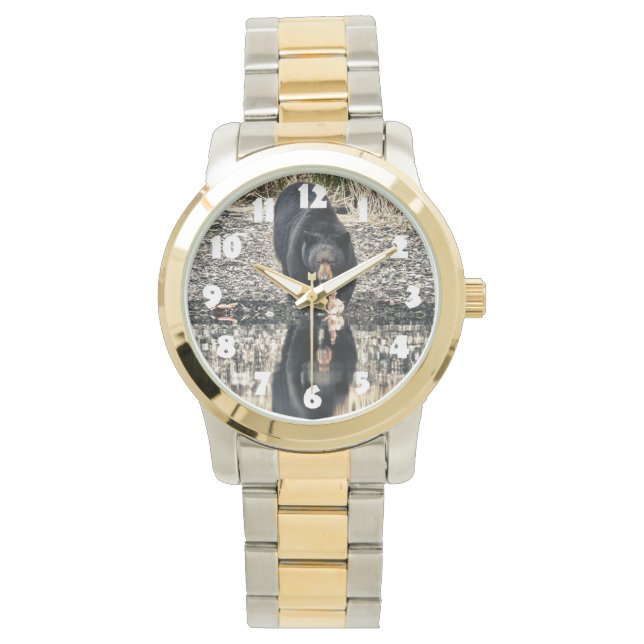 Svart björnreflektion armbandsur (Framsida)